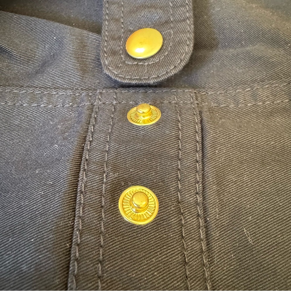 Talbots Jacket Black with Gold Tone Snaps & Zipper Size 12P - Picture 8 of 12
